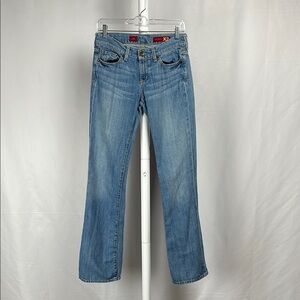 Express X2 Denim Light Wash Low Rise Y2K Cotton Jeans Boot Cut Tall Women’s 2L
